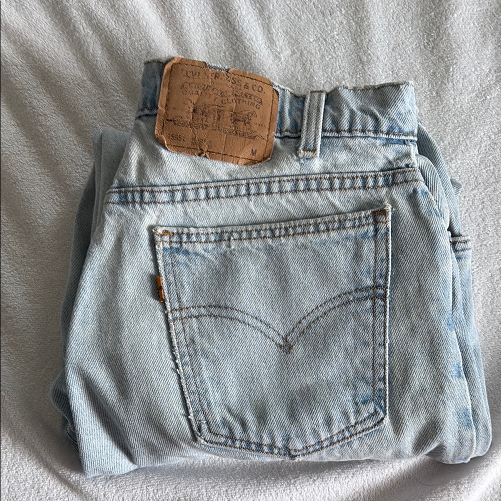 Levi's Light Blue Denim with Brown Leather Patch
